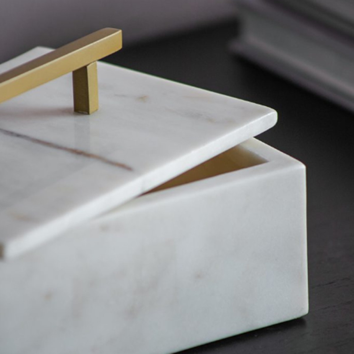 Artekko Marble Box Κοσμηματοθήκη Κουτί Διακοσμητικό Μάρμαρο Μέταλλο Λευκό Χρυσό (18x12.5x11)cm