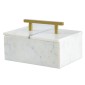 Artekko Marble Box Κοσμηματοθήκη Κουτί Διακοσμητικό Μάρμαρο Μέταλλο Λευκό Χρυσό (18x12.5x11)cm