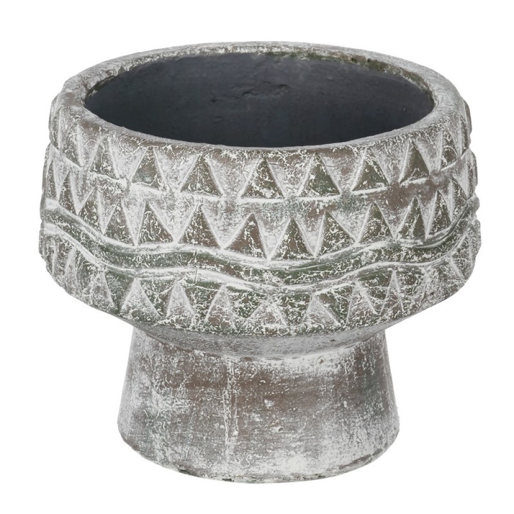 Artekko Pot Κασπώ από Τερακότα σε Γκρι Πατίνα (19.5x19.5x16.5)cm