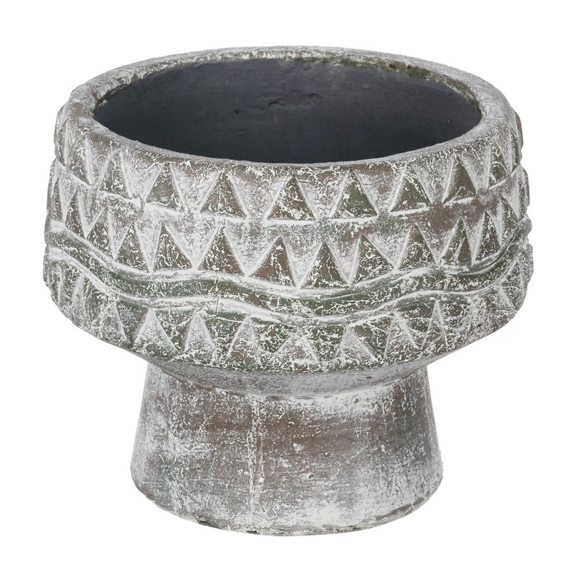 Artekko Pot Κασπώ από Τερακότα σε Γκρι Πατίνα (19.5x19.5x16.5)cm