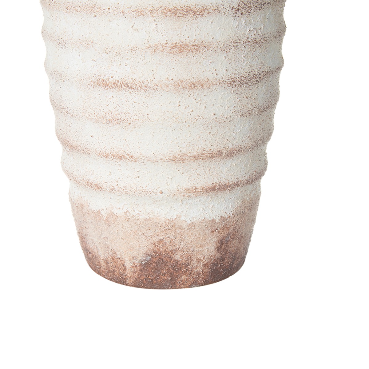 Artekko Antique Λευκό Κεραμικό Βάζο με Καφέ Λεπτομέρειες (12.7x12.7x28.4)cm