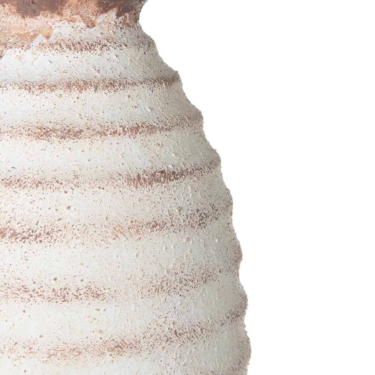 Artekko Antique Λευκό Κεραμικό Βάζο με Καφέ Λεπτομέρειες (12.7x12.7x28.4)cm