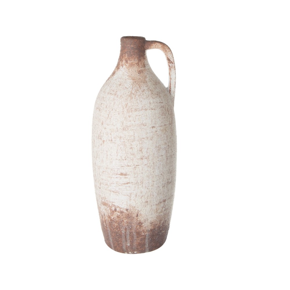 Artekko Antique Λευκό Κεραμικό Βάζο με Καφέ Λεπτομέρειες (12.5x12.5x30.5)cm Artekko Antique Λευκό Κεραμικό Βάζο με Καφέ Λεπτομέρειες (12.5x12.5x30.5)cm
