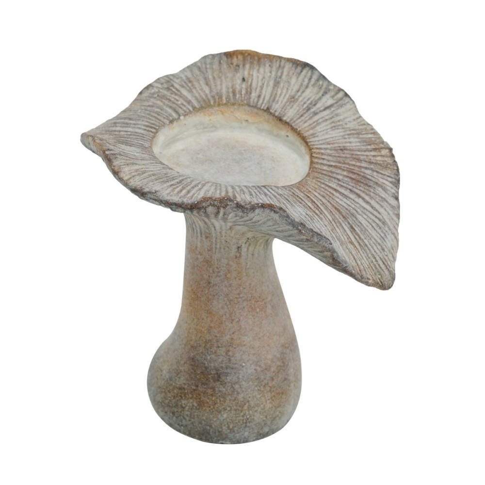 Artekko Cement Μπεζ Τσιμεντένιο Κηροπήγιο σε Σχήμα Μανιταριού (16x15.5x18)cm