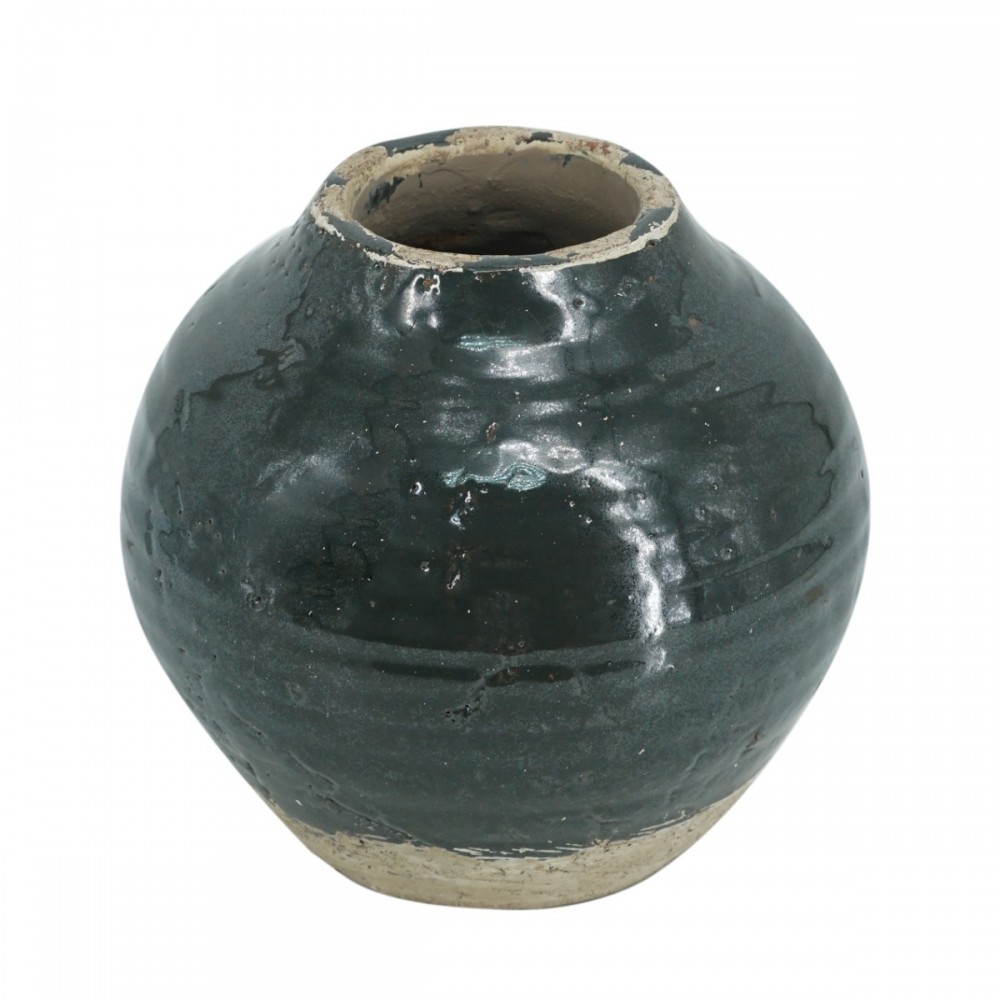 Artekko Antique Πράσινο Βάζο από Τερακότα (20.5x20.5x19)cm