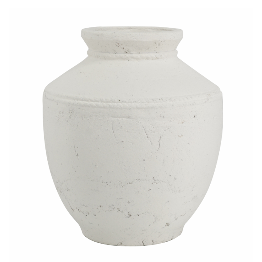 Artekko Antique Λευκό Βάζο από Τερακότα (30x30x35)cm