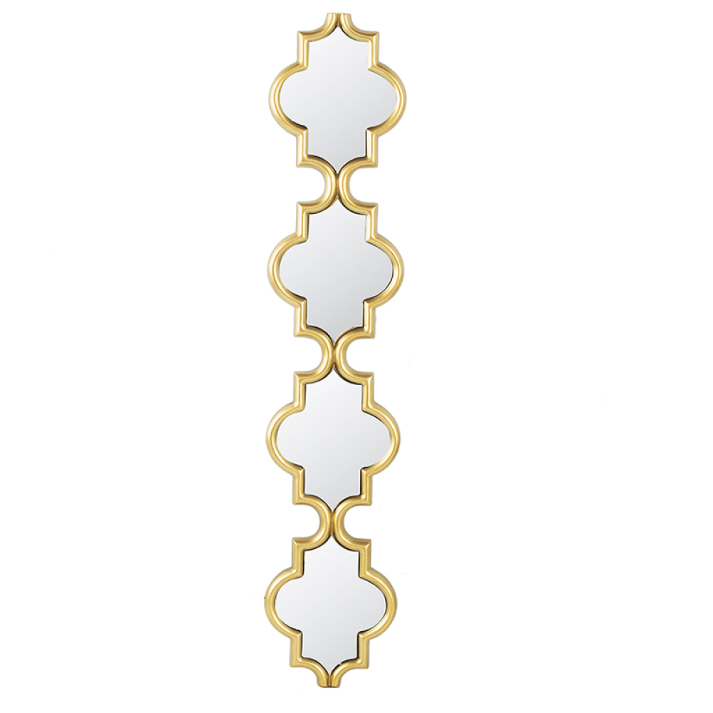 Artekko Mirror MDF Χρυσός Καθρέπτης Τοίχου (24x2.5x119.5)cm
