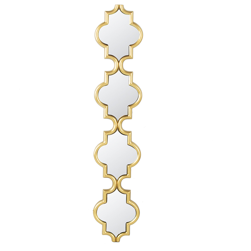 Artekko Mirror MDF Χρυσός Καθρέπτης Τοίχου (24x2.5x119.5)cm
