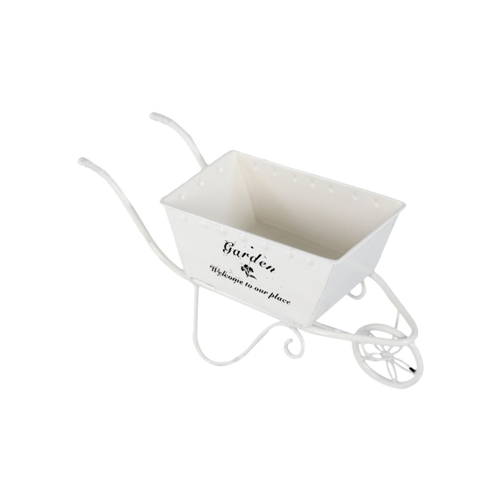 Atrekko Planter Λευκό Μεταλλικό Διακοσμητικό Καρότσι (29x10x18)cm
