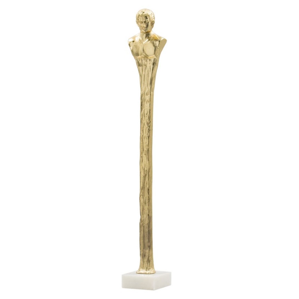 Artekko Marble Χρυσή Μεταλλική Διακοσμητική Προτομή με Μαρμάρινη Λευκή Βάση (14x14x81.3)cm