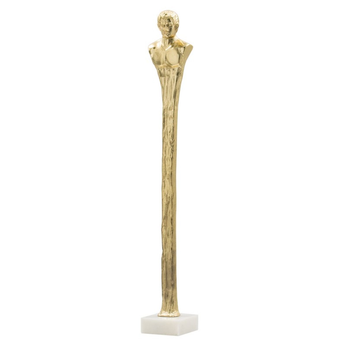 Artekko Marble Διακοσμητική Προτομή Μέταλλο Μάρμαρο Λευκό Χρυσό (14x14x81.3)cm