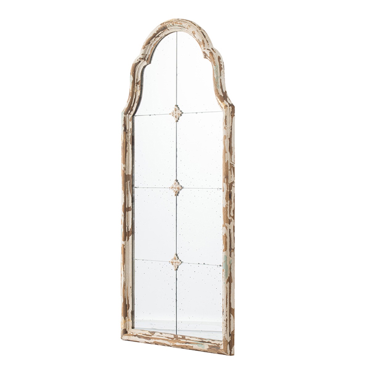 Artekko Ξύλινος Καθρέπτης Τοίχου σε Λευκή Πατίνα (54x4.5x121)cm