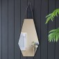 Artekko Μαύρος MDF Καθρέπτης Τοίχου με Δερμάτινο Λουρί (46x4x80)cm