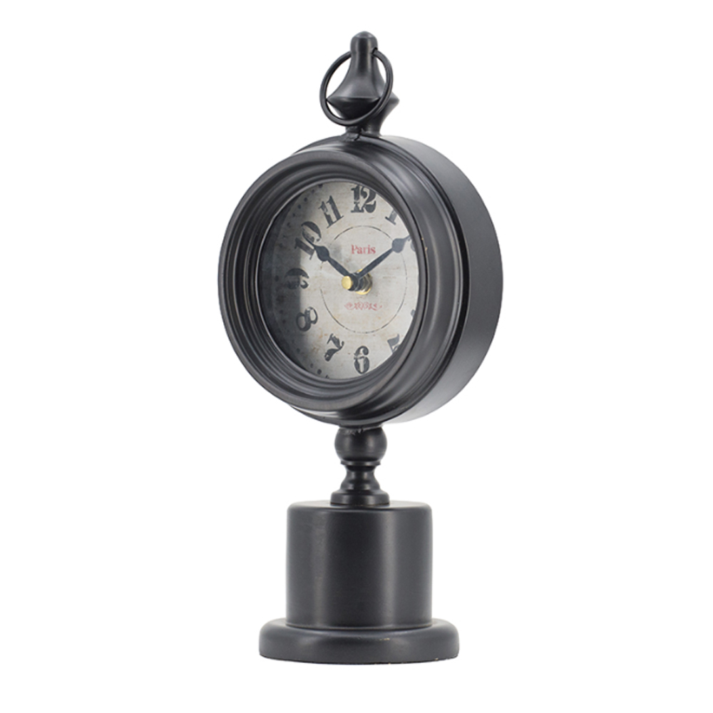 Artekko Clock Μαύρο Μεταλλικό Επιτραπέζιο Ρολόι (15.5x10.9x37.1)cm