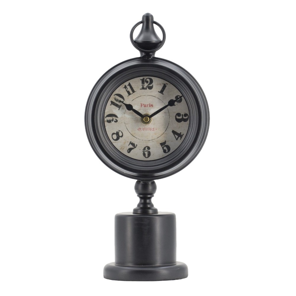 Artekko Clock Μαύρο Μεταλλικό Επιτραπέζιο Ρολόι (15.5x10.9x37.1)cm