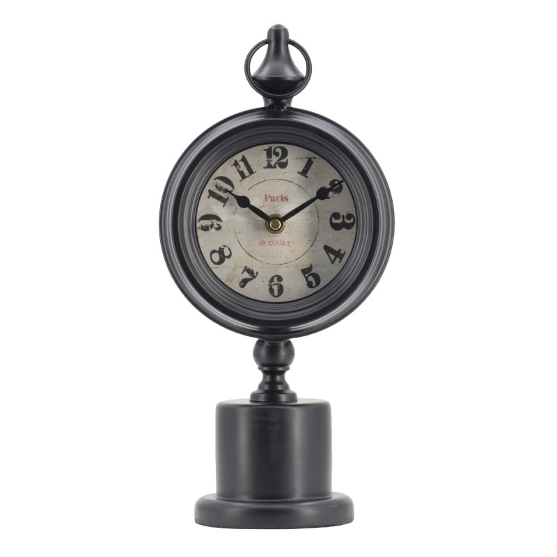 Artekko Clock Μαύρο Μεταλλικό Επιτραπέζιο Ρολόι (15.5x10.9x37.1)cm