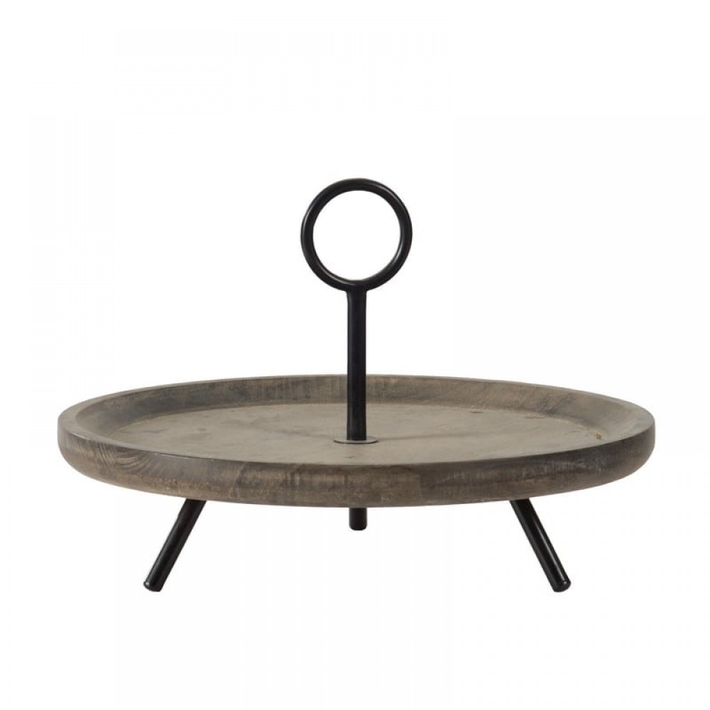 Artekko Riser Καφέ Ξύλινος Διακοσμητικός Δίσκος (40x40x28)cm