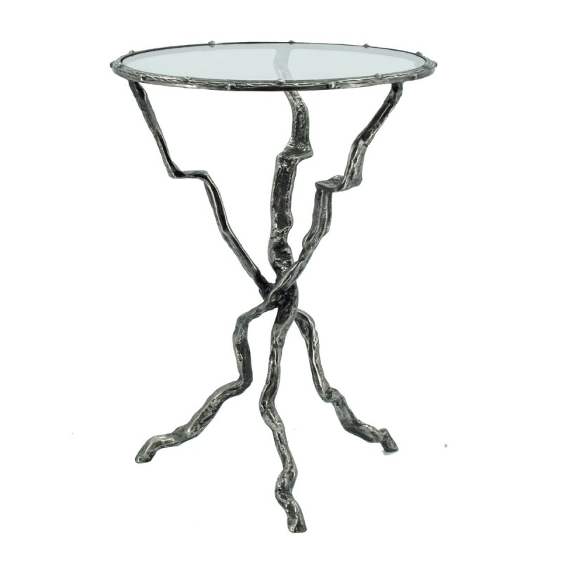 Artekko Zenia Ασημί Μεταλλικό Βοηθητικό Τραπέζι (43x43x60)cm