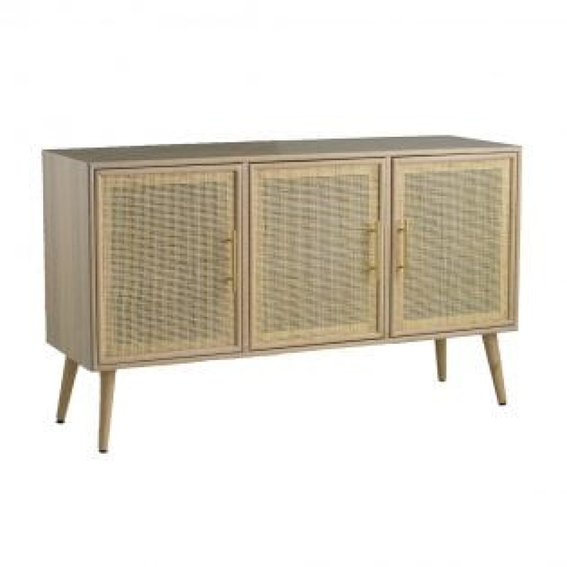 Artekko Cons Μπουφές MDF Ψάθα Φυσική Απόχρωση (120x38x78)cm