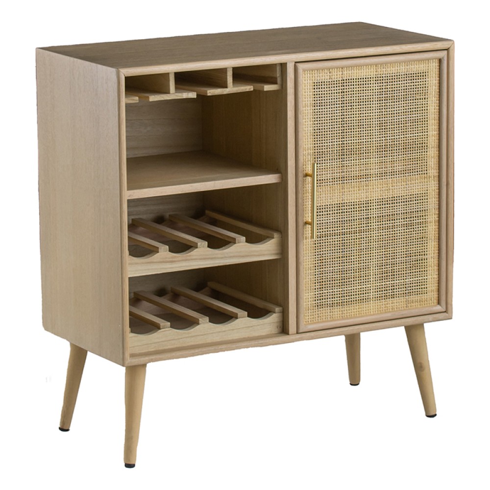 Artekko Cons MDF Μπουφές Κάβα με Ψάθα σε Φυσική Απόχρωση (75x36x78)cm
