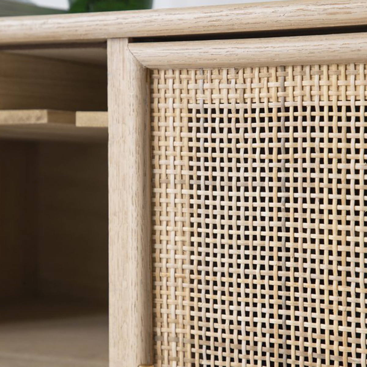 Artekko Cons MDF Μπουφές Κάβα με Ψάθα σε Φυσική Απόχρωση (75x36x78)cm