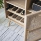 Artekko Cons MDF Μπουφές Κάβα με Ψάθα σε Φυσική Απόχρωση (75x36x78)cm