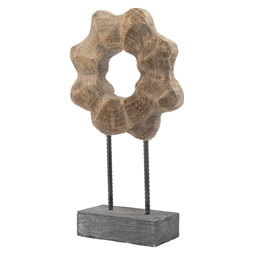 Artekko Donut Καφέ Ξύλινο Επιτραπέζιο Διακοσμητικό (31x12x53.5)cm