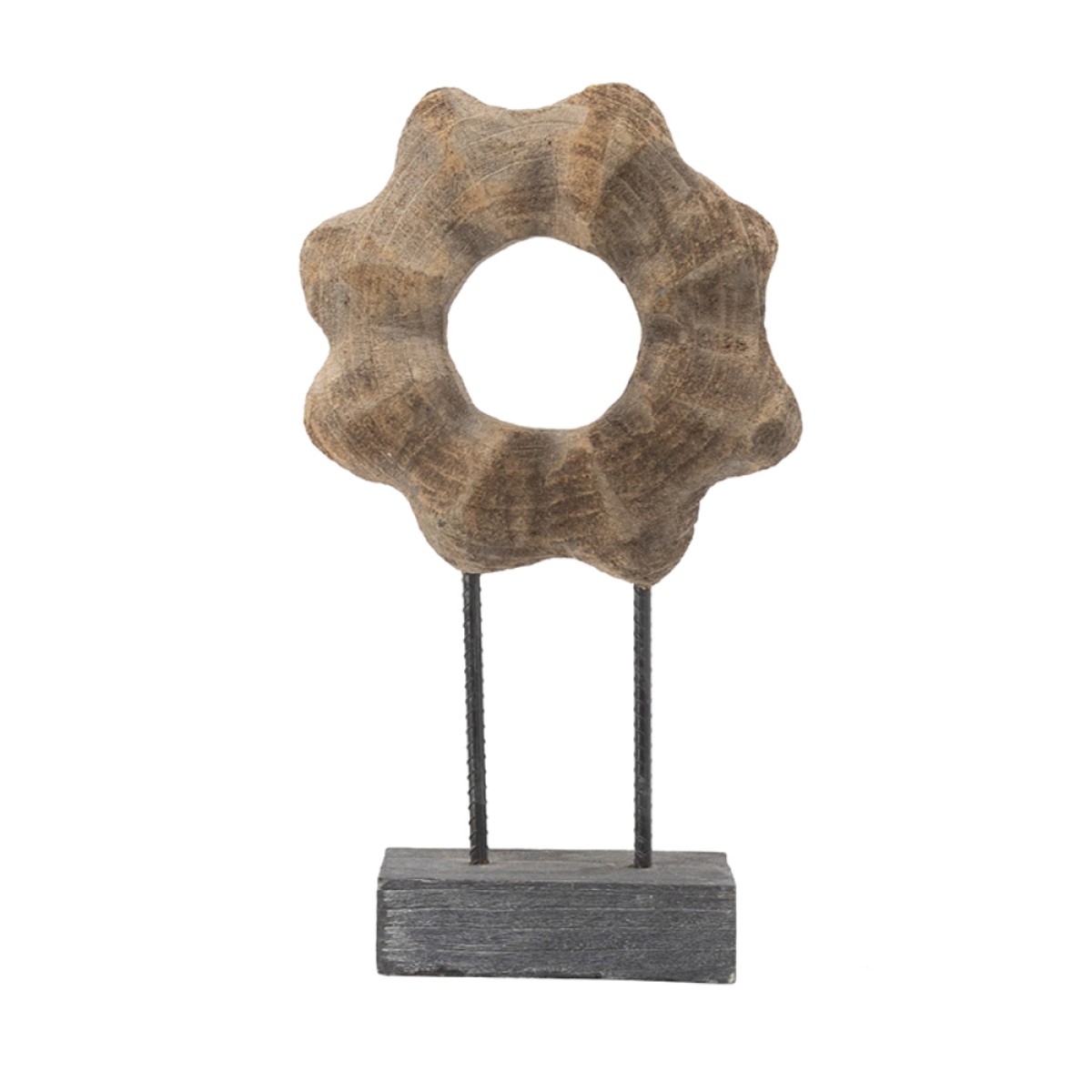 Artekko Donut Καφέ Ξύλινο Επιτραπέζιο Διακοσμητικό (31x12x53.5)cm