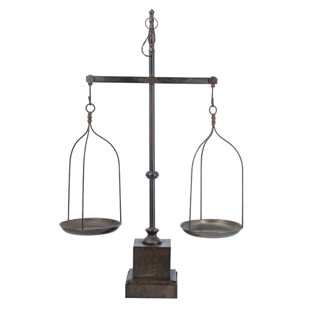 Artekko Scale Διακοσμητική Επιτραπέζια Ζυγαριά Μέταλλο Γκρι (124x50.8x24.7)cm