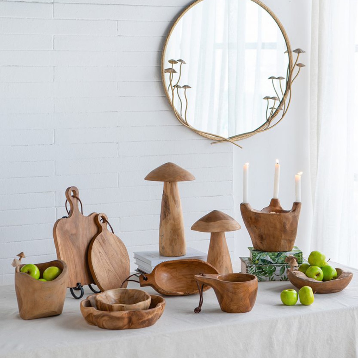 Artekko Woody Διακοσμητικό Μπολ από Ξύλο Teak (30x30x6)cm