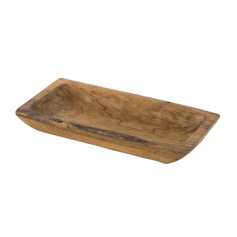 Artekko Woody Διακοσμητική Πιατέλα από Ξύλο Teak Φυσική Απόχρωση (40x20x6)cm
