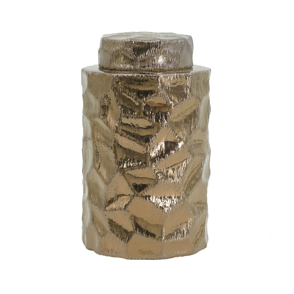 Artekko Lidded Διακοσμητικό Δοχείο Βάζο με Καπάκι Κεραμικό Μπρονζέ (15x15x25)cm
