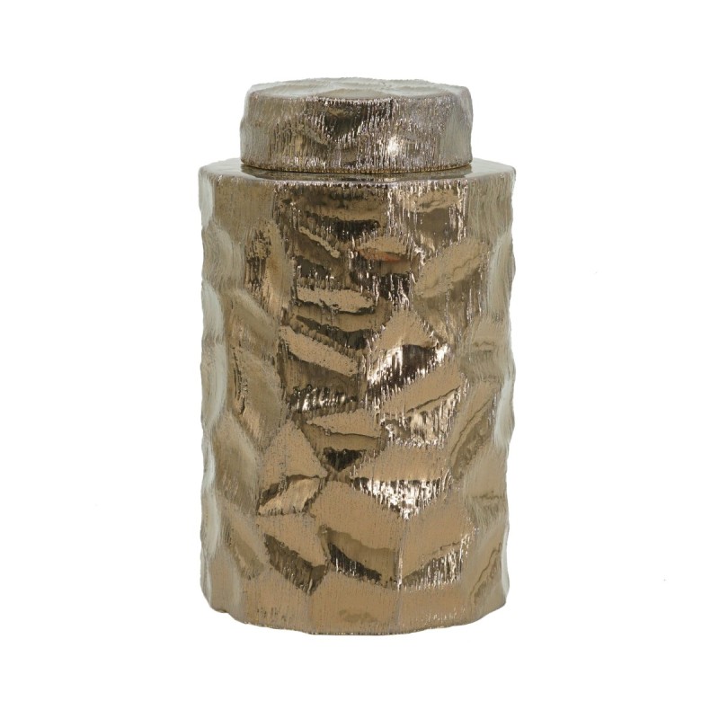 Artekko Lidded Διακοσμητικό Δοχείο Βάζο με Καπάκι Κεραμικό Μπρονζέ (15x15x25)cm
