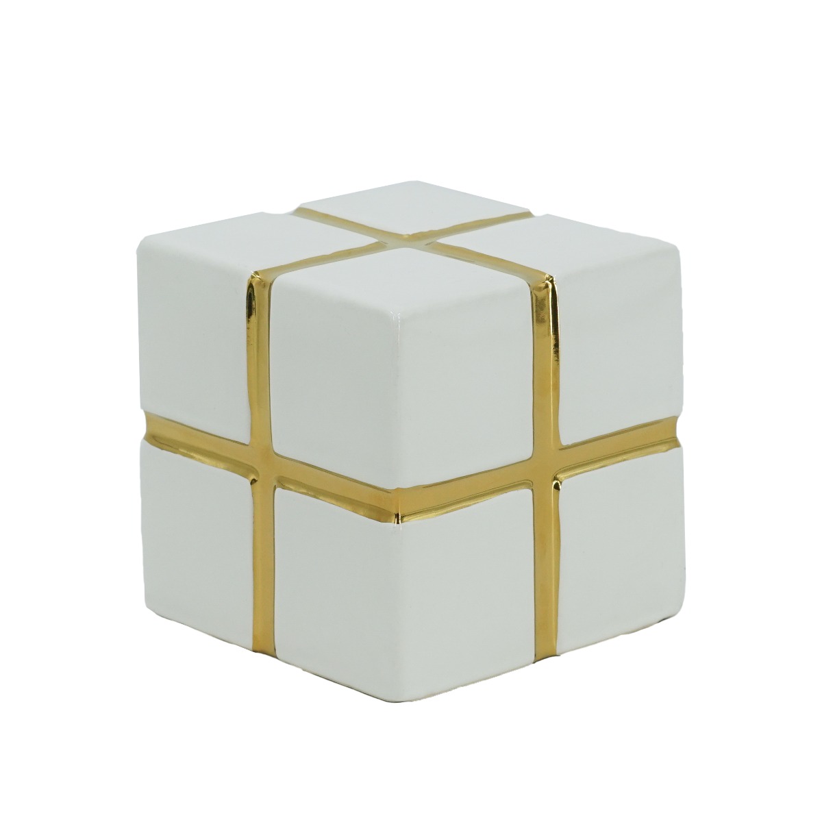 Artekko Cube Λευκός Κεραμικός Διακοσμητικός Κύβος (10.5x10.5x10.5)cm