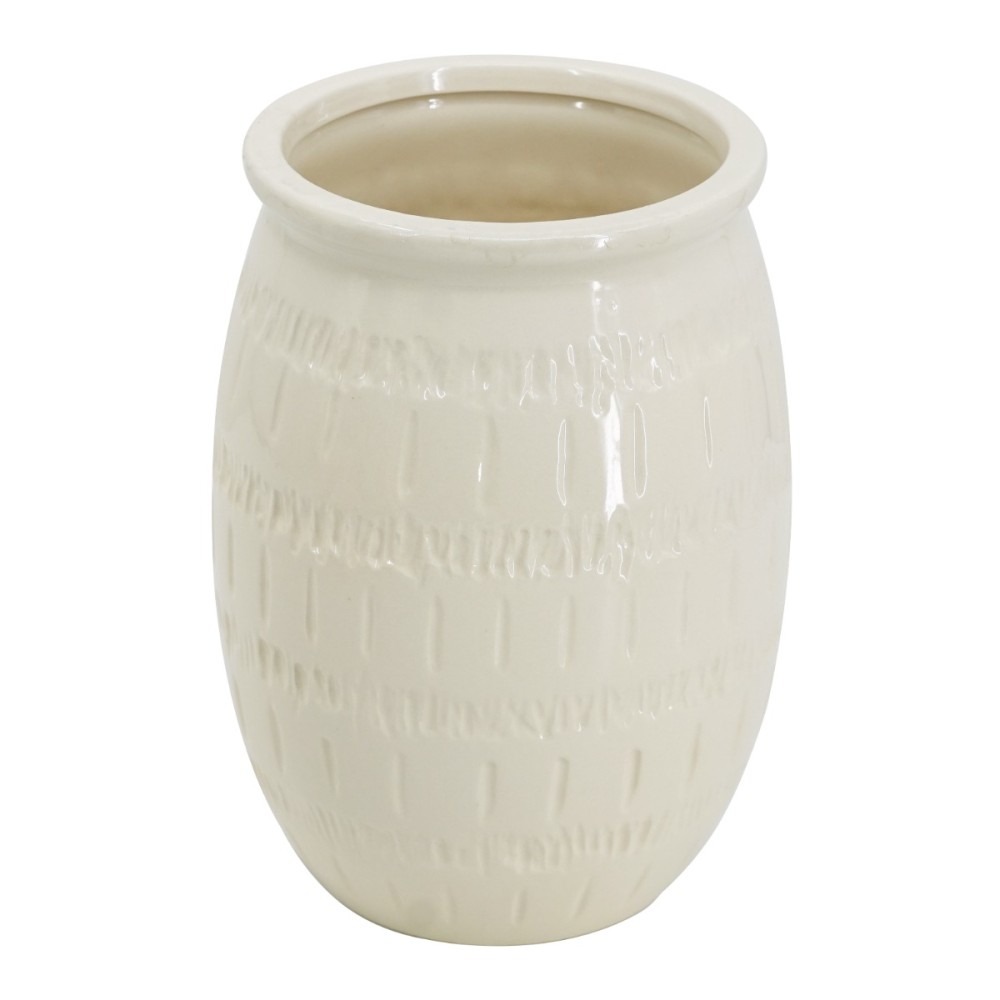 Artekko Silk Μπεζ Διακοσμητικό Κεραμικό Βάζο (20.5x20.5x28)cm