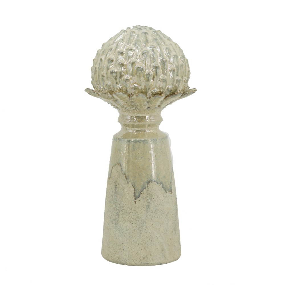 Artekko Artichoke Μπεζ Διακοσμητική Κεραμική Αγκινάρα (17.5x17.5x33.5)cm