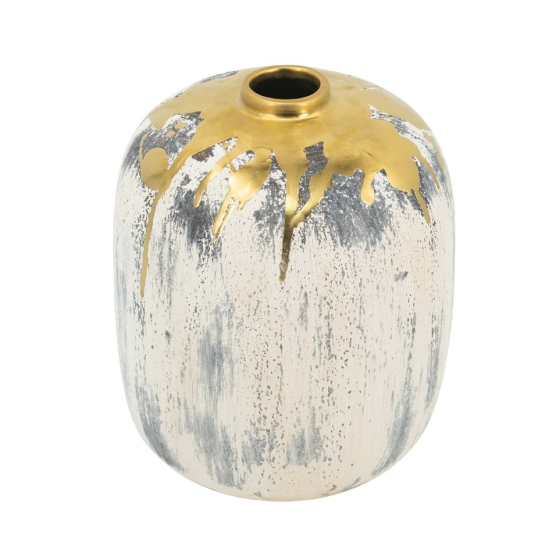 Artekko Kayle Μπεζ Διακοσμητικό Κεραμικό Βάζο με Χρυσές Λεπτομέρειες (16x16x20)cm Artekko Kayle Μπεζ Διακοσμητικό Κεραμικό Βάζο με Χρυσές Λεπτομέρειες (16x16x20)cm