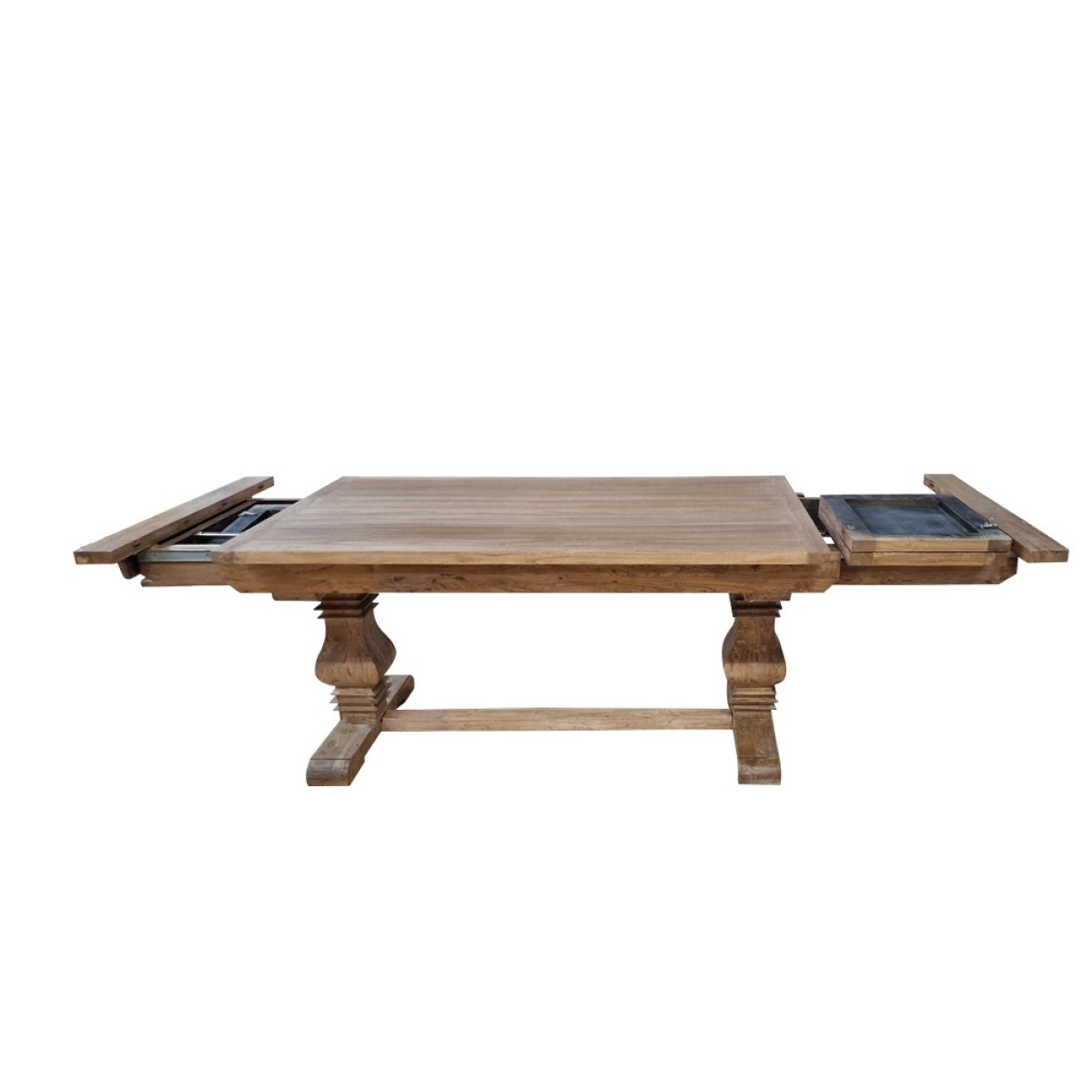 Artekko Deus Μασίφ Ξύλινη Επεκτεινόμενη (40cm+40cm) Τραπεζαρία σε Φυσική Απόχρωση (180/260x100x78)cm
