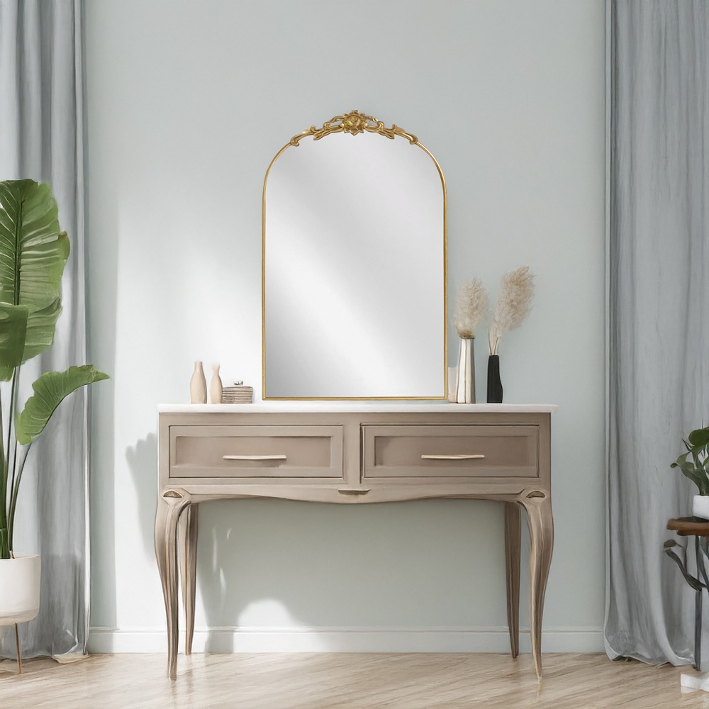 Artekko Dia Χρυσό Μεταλλικός Καθρέπτης Τοίχου (50.5x4x80.5)cm