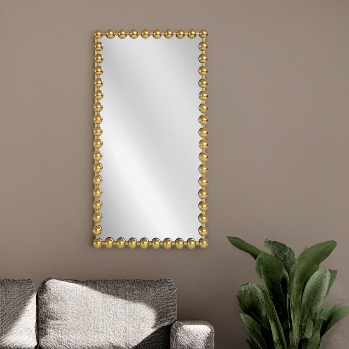 Artekko Dia Χρυσός Μεταλλικός Καθρέπτης Τοίχου (75x4.5x160)cm