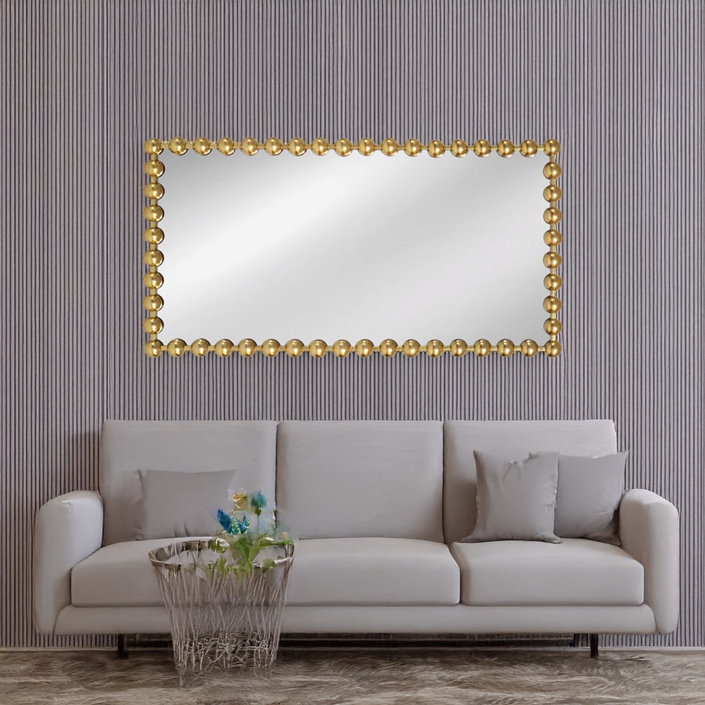 Artekko Dia Χρυσός Μεταλλικός Καθρέπτης Τοίχου (75x4.5x160)cm