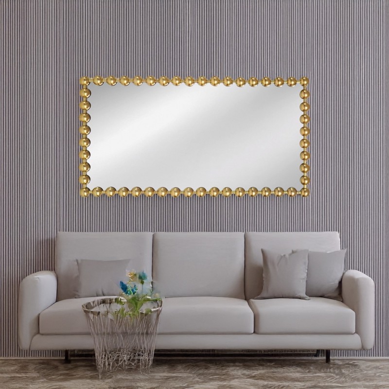 Artekko Dia Χρυσός Μεταλλικός Καθρέπτης Τοίχου (75x4.5x160)cm