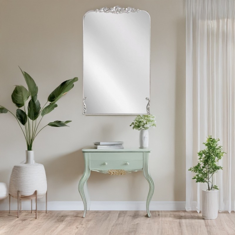 Artekko Dia Ασημί Μεταλλικός Καθρέπτης Τοίχου (58x3.5x92.5)cm