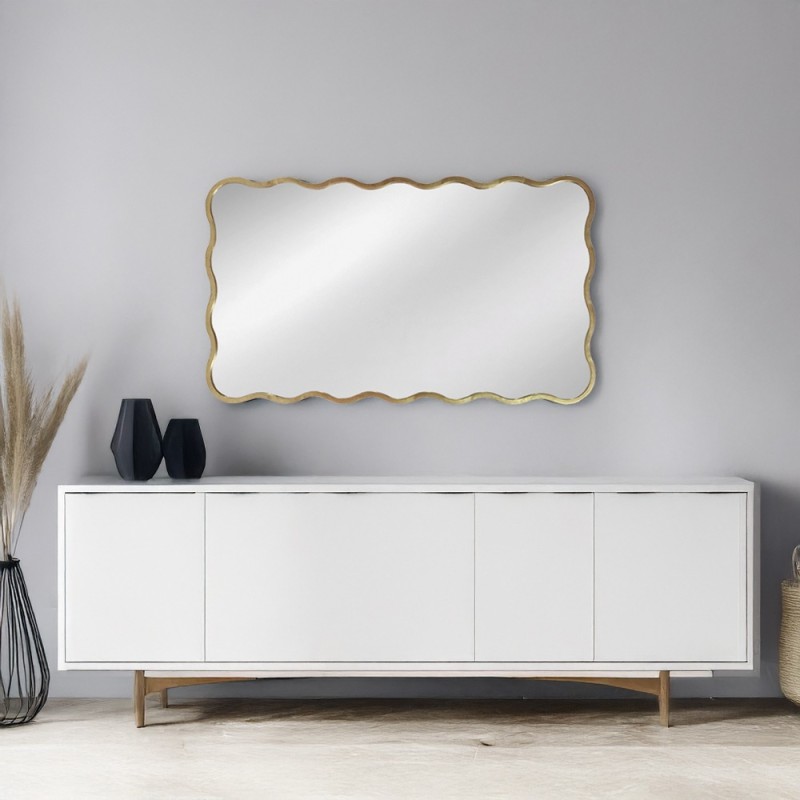 Artekko Dia Χρυσός Μεταλλικός Καθρέπτης Τοίχου (61x2.5x110)cm