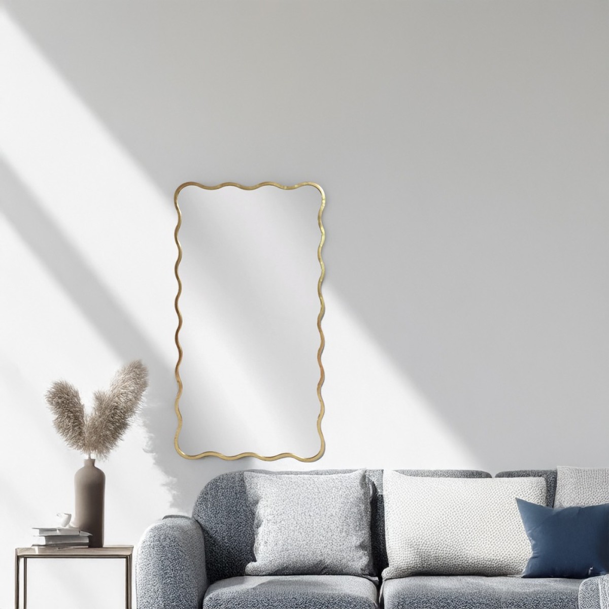 Artekko Dia Χρυσός Μεταλλικός Καθρέπτης Τοίχου (70x2.5x130)cm