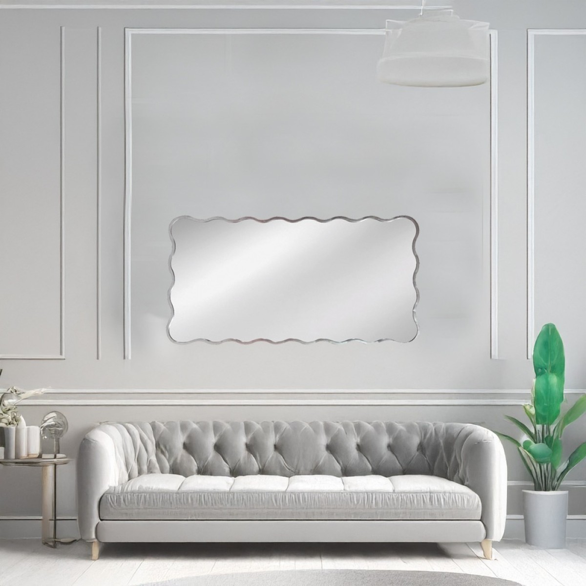 Artekko Dia Ασημί Μεταλλικός Καθρέπτης Τοίχου (75x2.5x160)cm