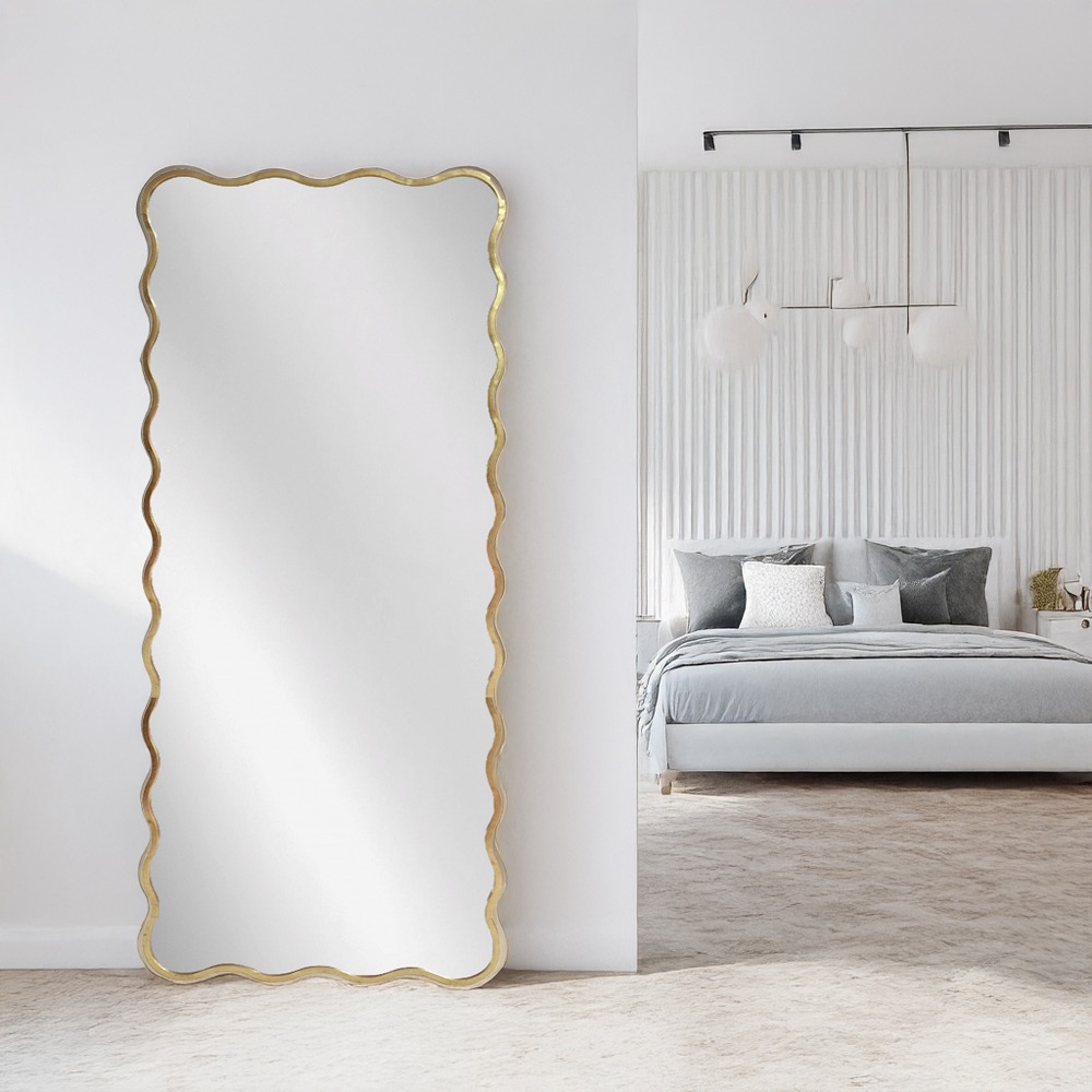 Artekko Dia Χρυσός Μεταλλικός Καθρέπτης Τοίχου (80x2.5x180)cm