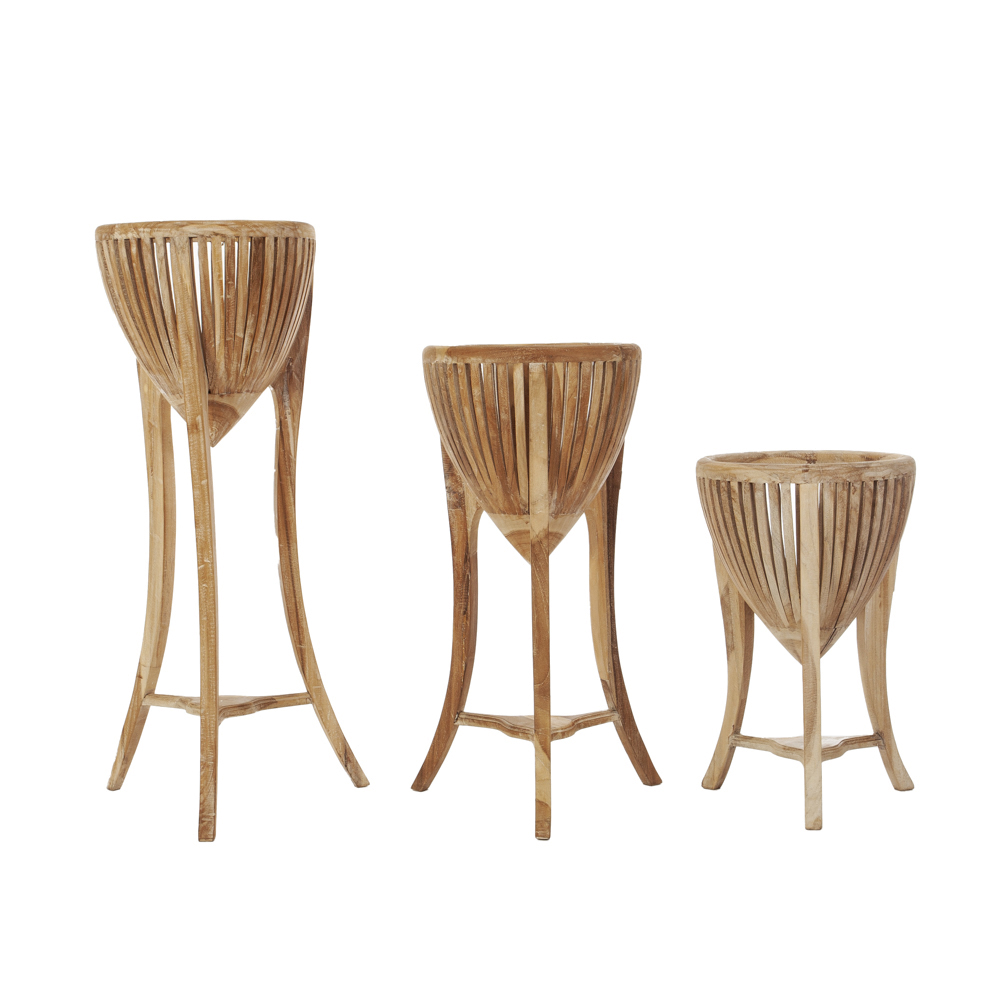 Artekko Column Ξύλινη Ανθοστήλη σε Φυσικό Χρώμα (33x33x53)cm