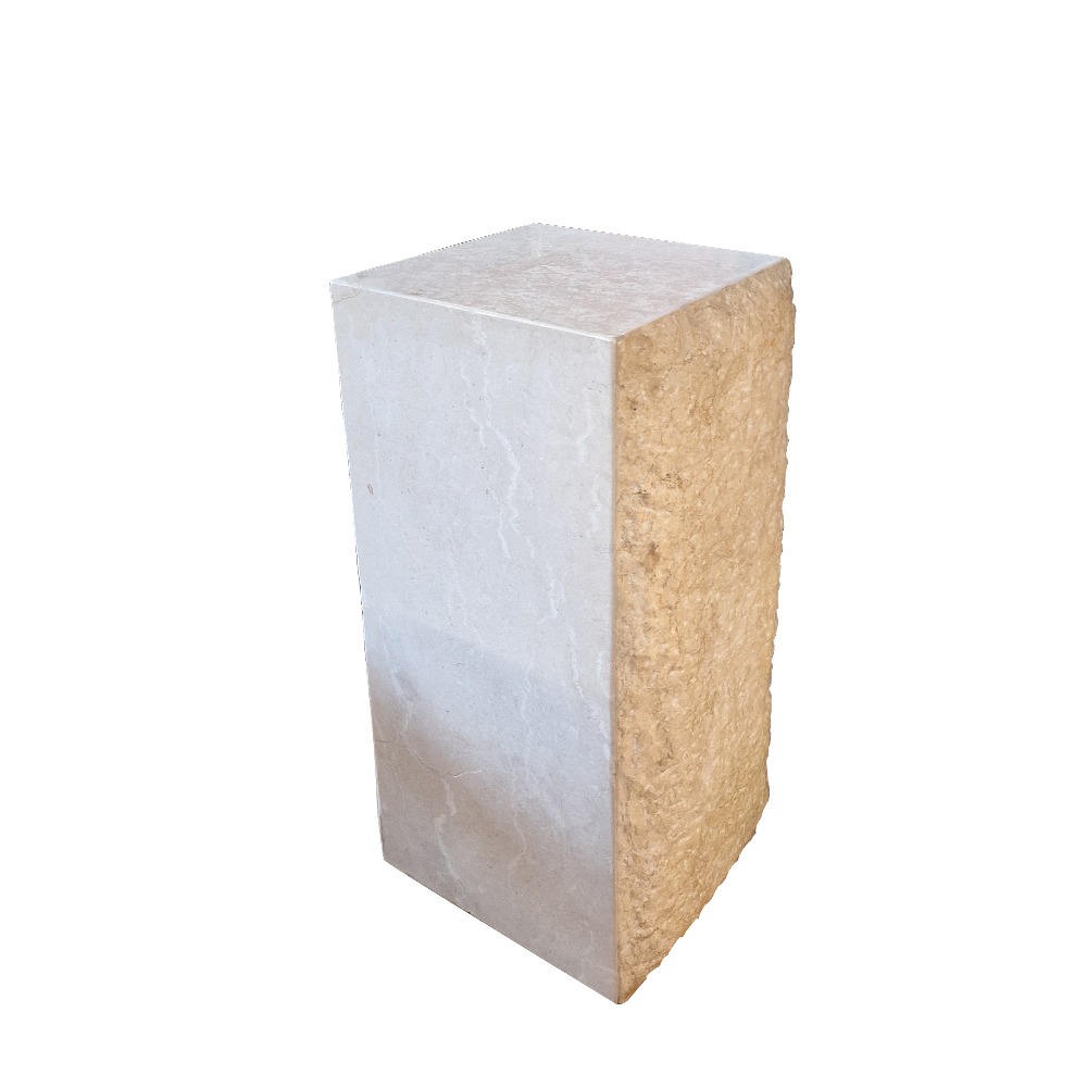 Artekko Solid Μαρμάρινος Μπεζ Κίονας Ανθοστήλη (40x40x90)cm