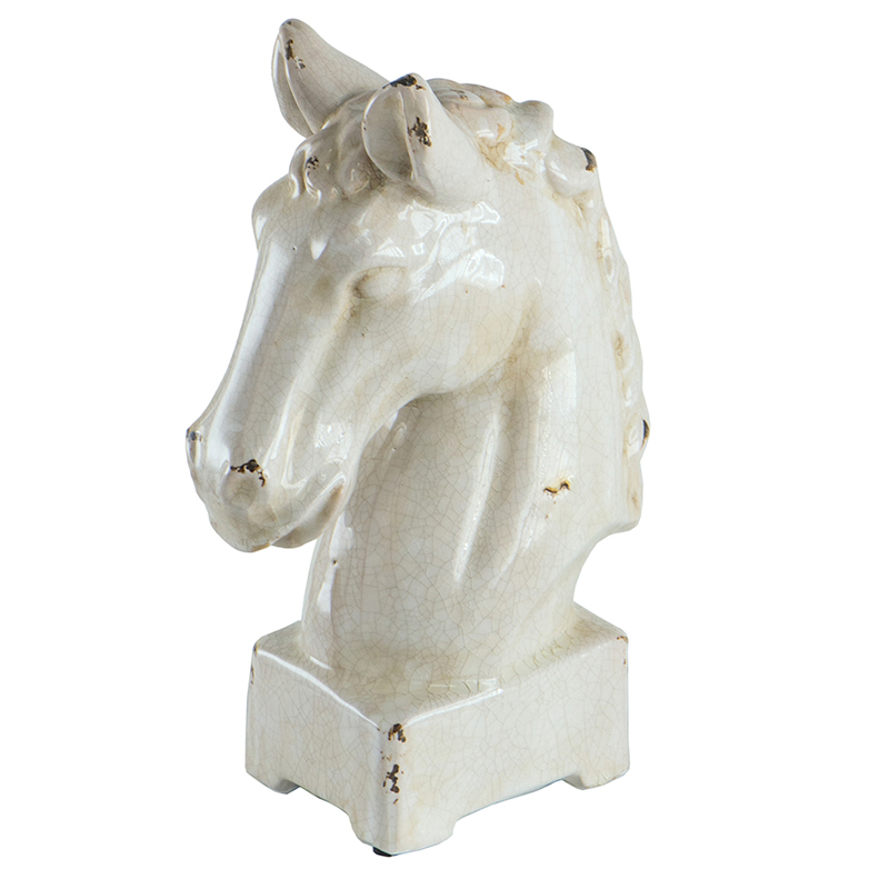 Artekko Horse Μπεζ Κεραμικό Διακοσμητικό Κεφάλι Αλόγου (26.7x15.2x40.6)cm